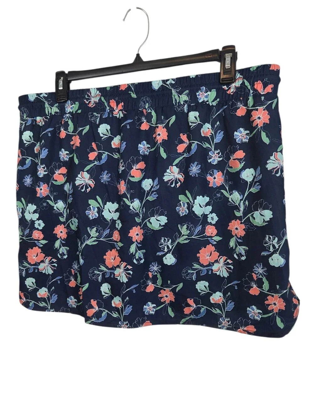 St. John's Bay Floral Navy Drawstring Activewear Skort Size XXL ~ Pre-Owned